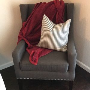 Red throw blanket loose knit